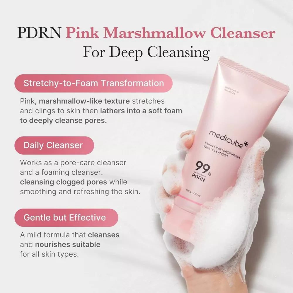 Medicube PDRN Pink Niacinamide Whip Cleanser (120g)