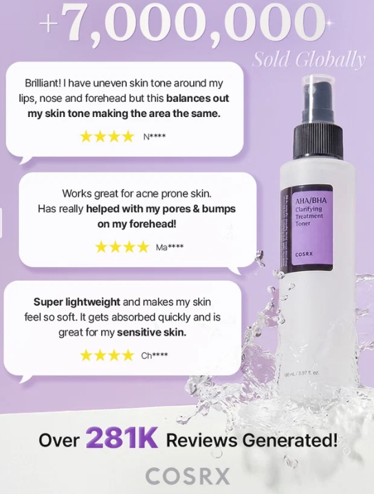 COSRX AHA/BHA Clarifying Treatment Toner