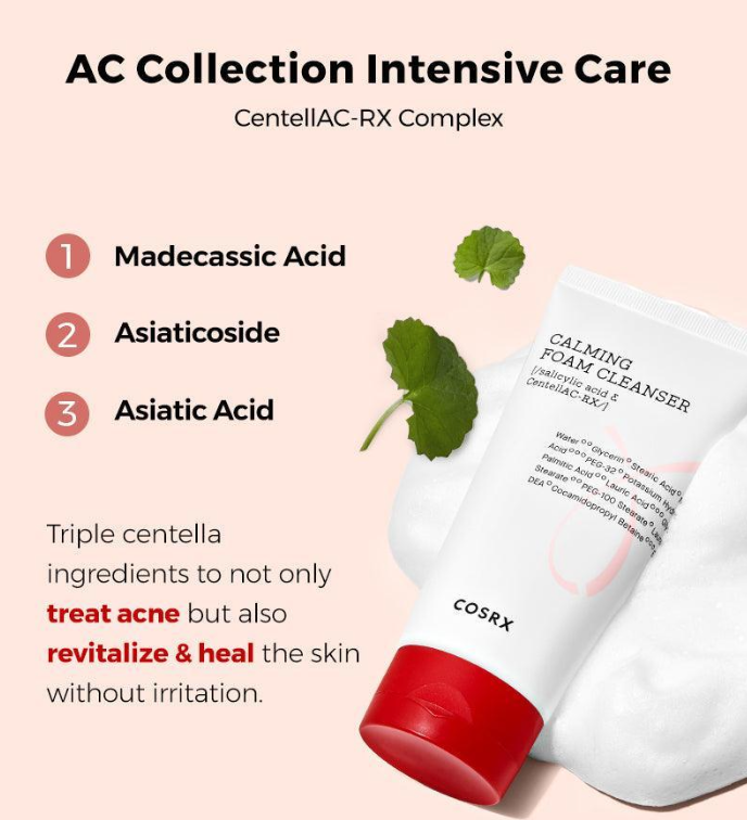 COSRX AC Collection Calming Foam Cleanser 150 ml (5.07 fl oz)