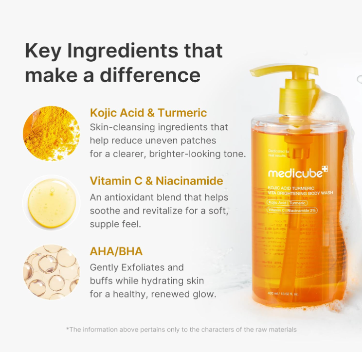 Medicube Kojic Acid Turmeric Brightening Body Wash 400 ml (13.52 fl oz)