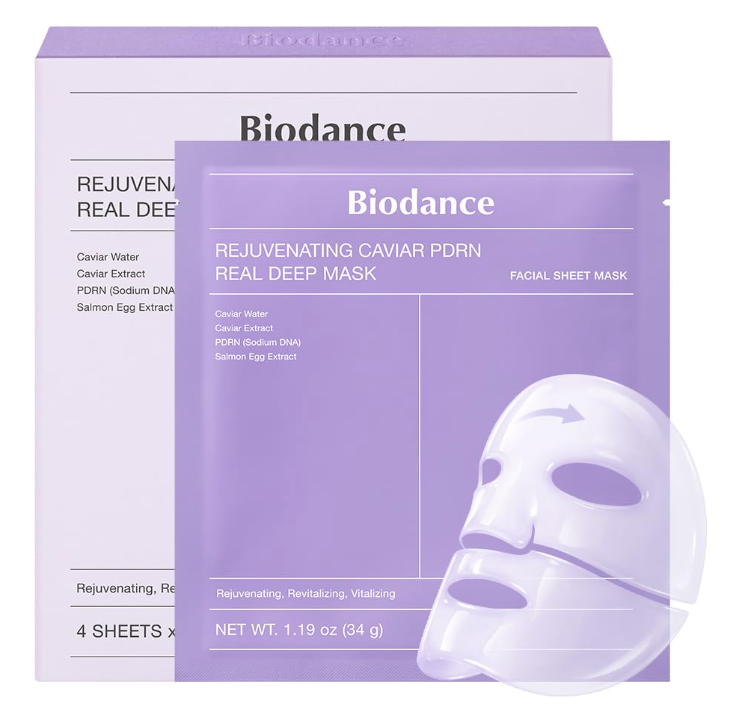 BIODANCE Rejuvenating Caviar PDRN Real Deep Mask, Hydrating Overnight Hydrogel (1) Face Mask