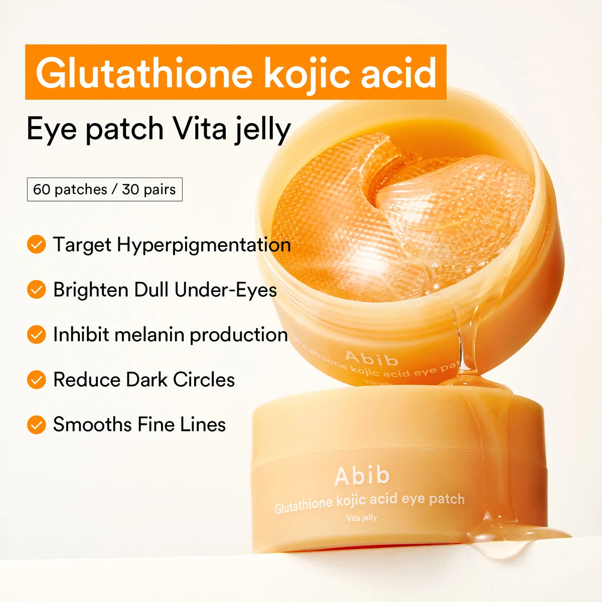 Abib Glutathione Kojic Acid Eye Patch Vita Jelly (30 Pairs)